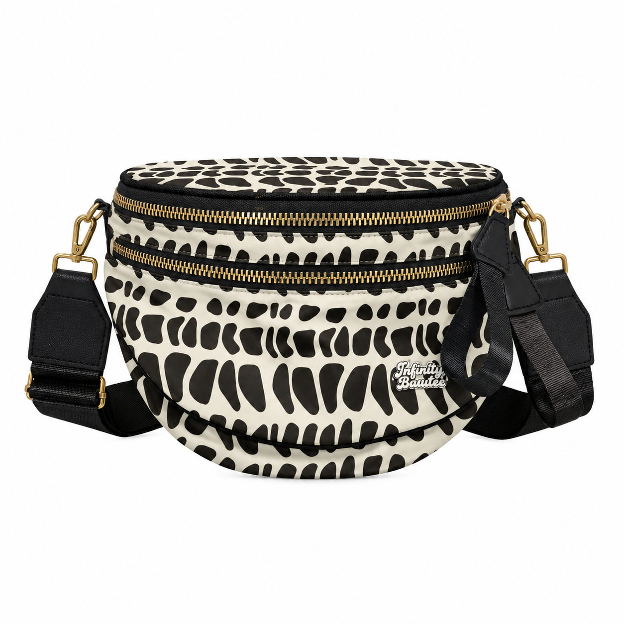 Black & White Hebrew sling belt bag