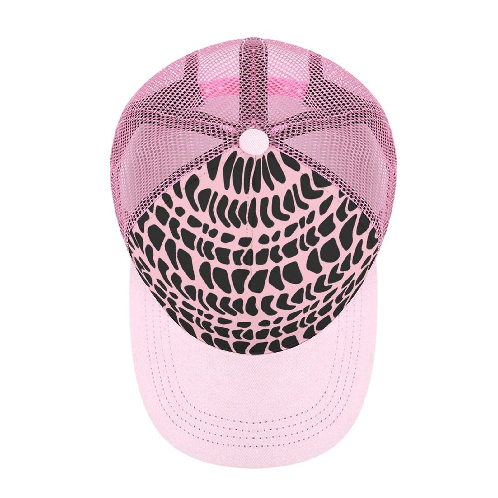 Hebrew pink/black trucker hat