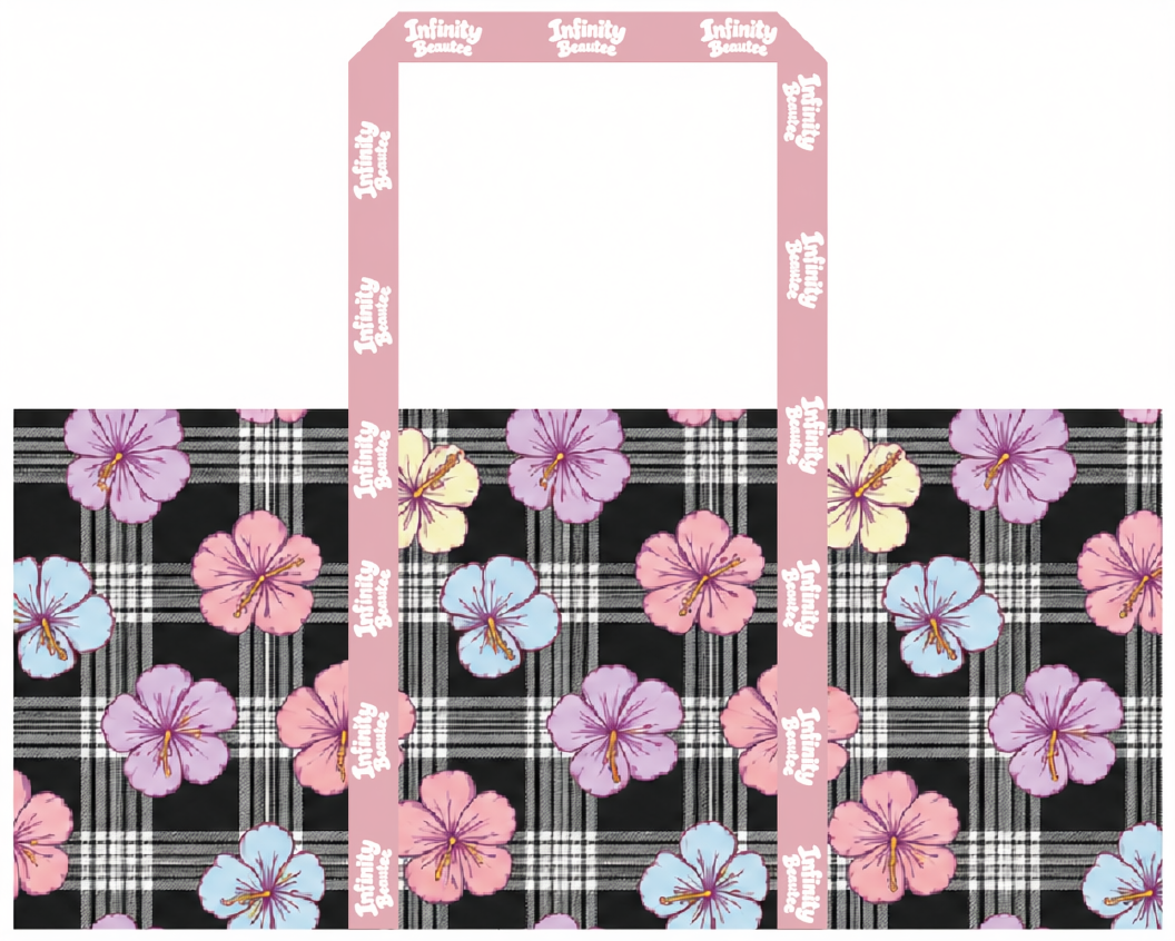Hibiscus Palaka large zippered tote