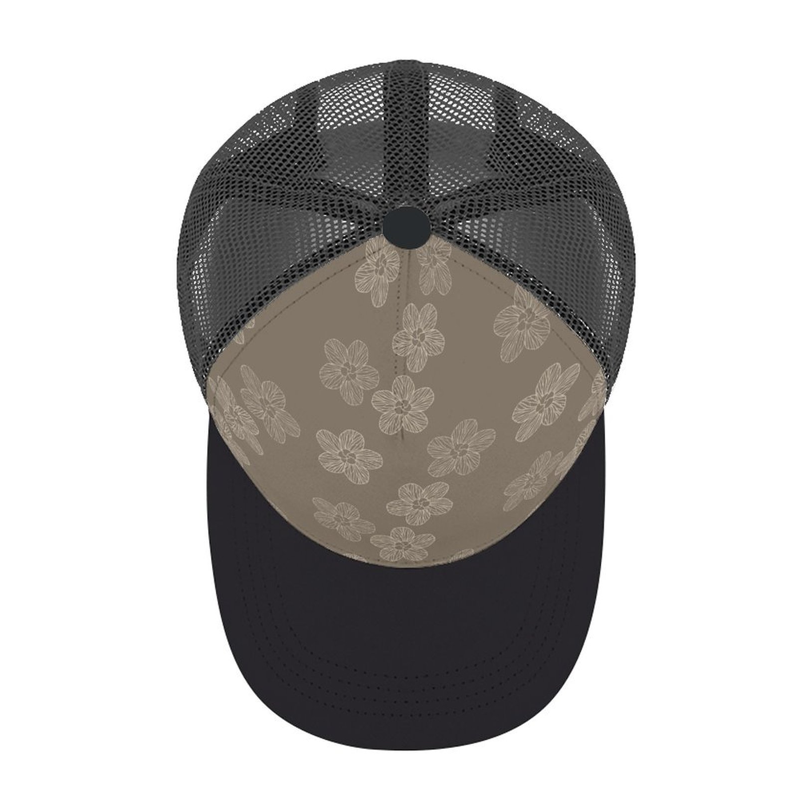 Hawaiian Hau flower taupe trucker hat