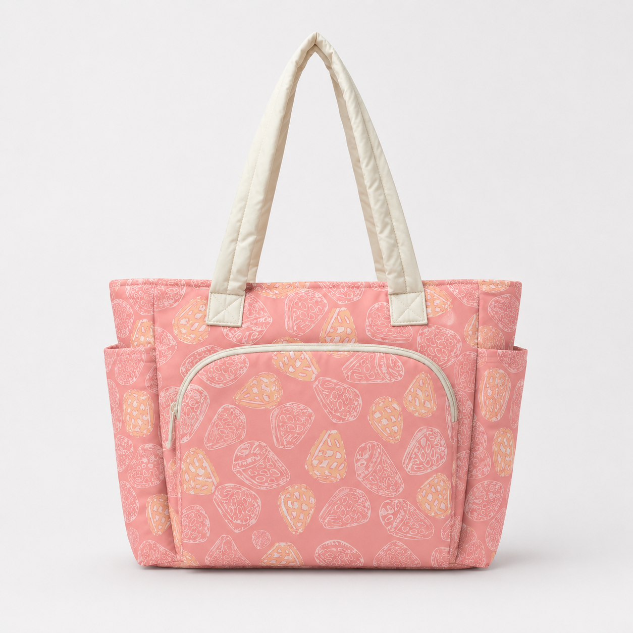 Hebrew shell pink puff duffle bag