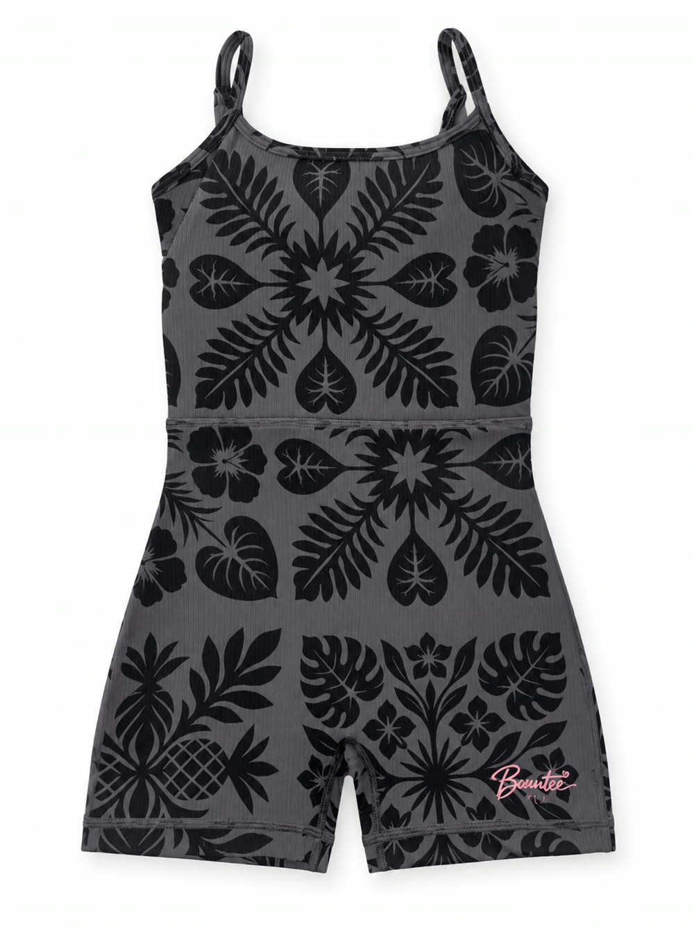 Ms Lil Beautee Romper in Black Quilt, front