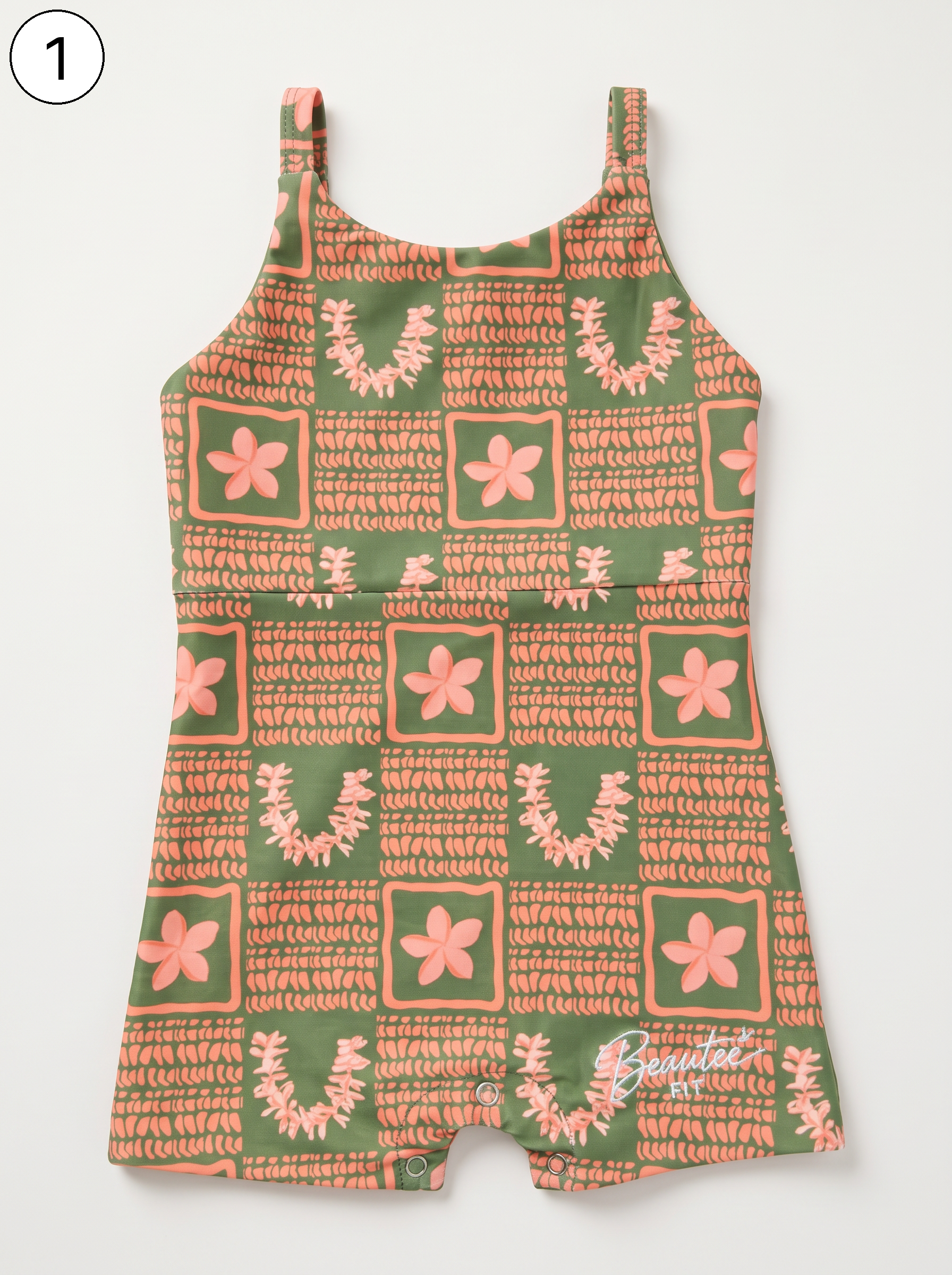 Keiki Girls Romper — 1. Plumeria Patch