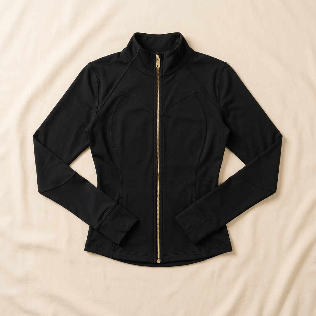 Black & Gold Zipper Jacket — Define Style Jacket with gold zipper